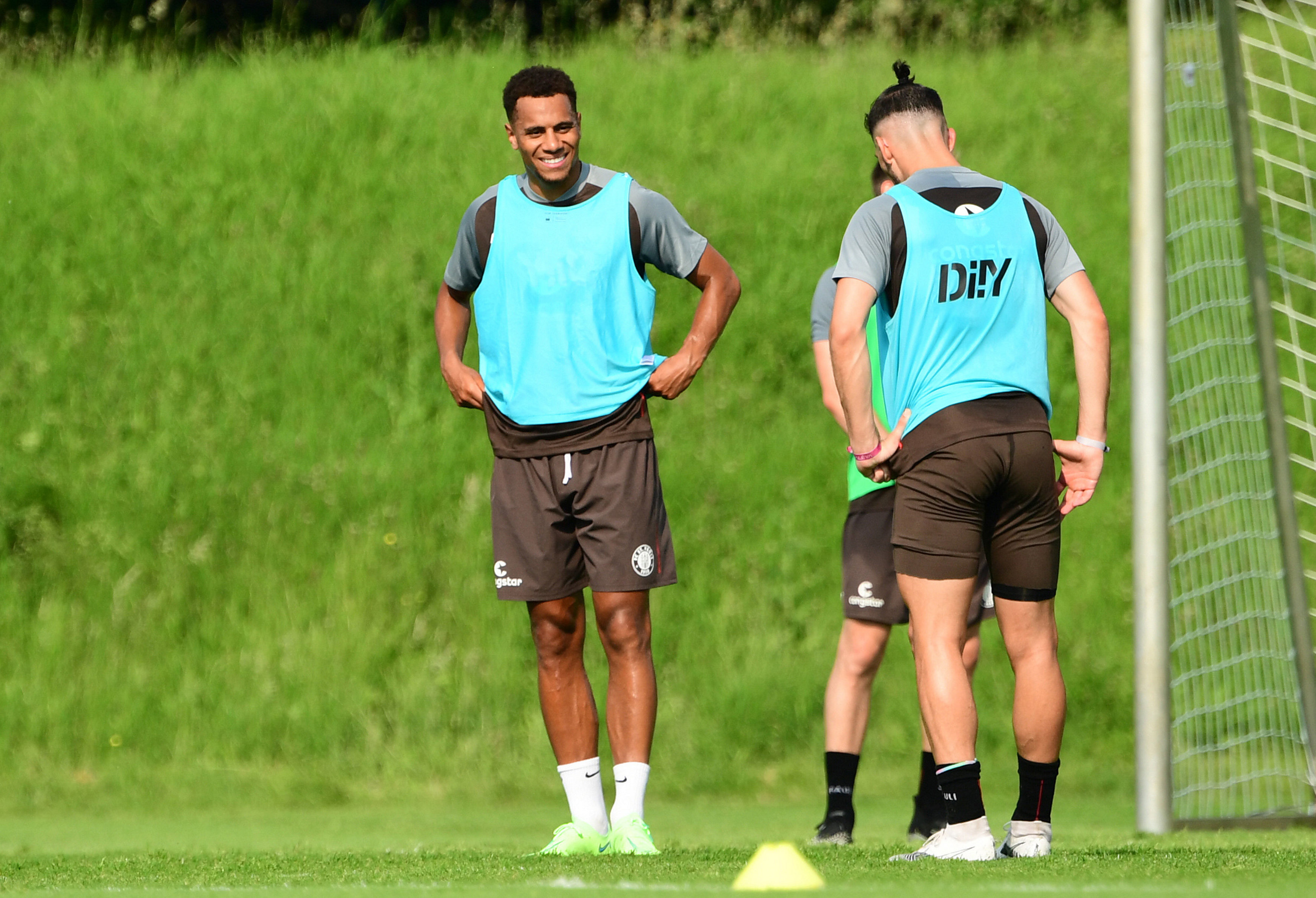 An upbeat Etienne Amenyido in training.