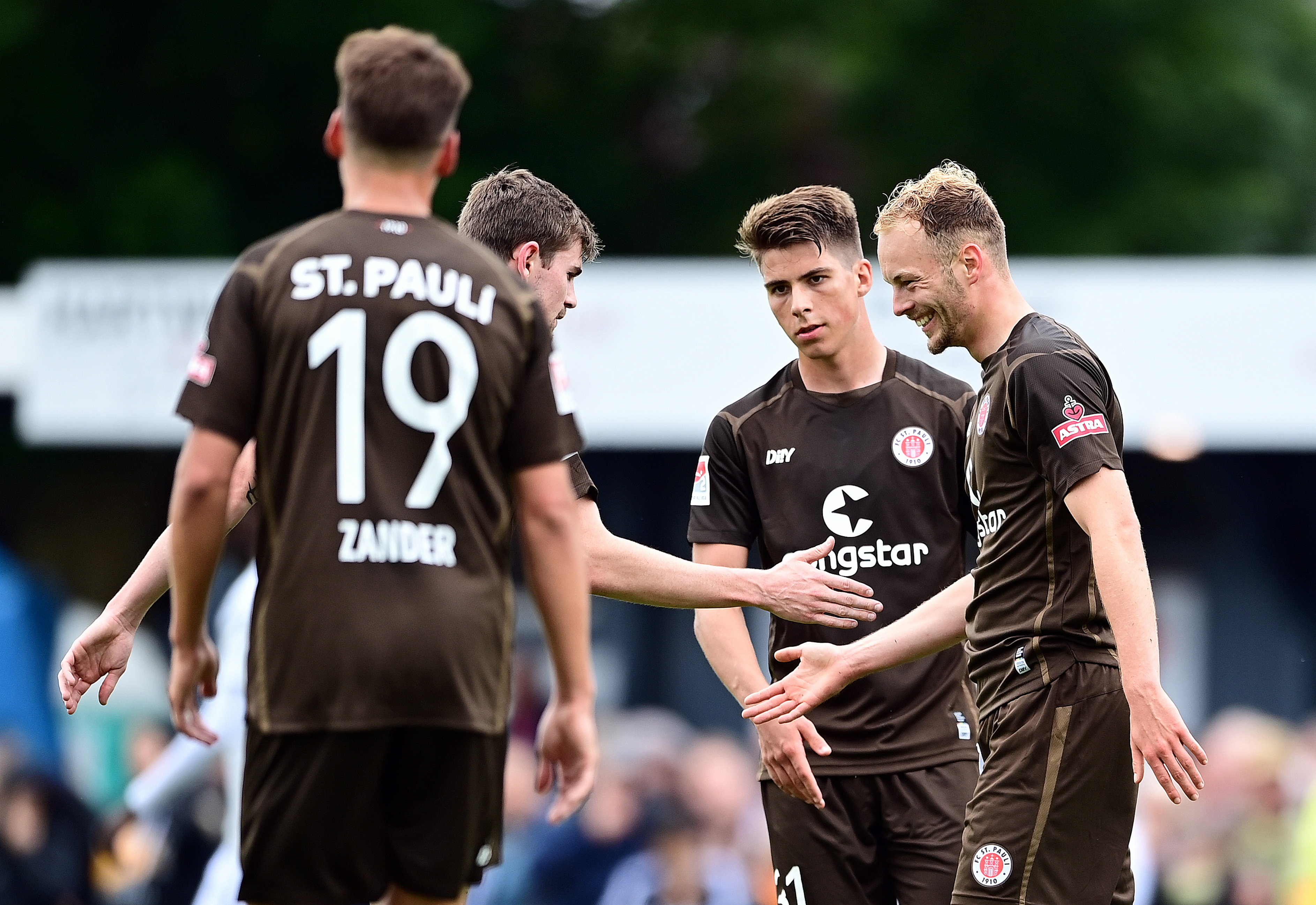 Carlo Boukhalfa (right) scored twice in the friendly at Hetlingen.