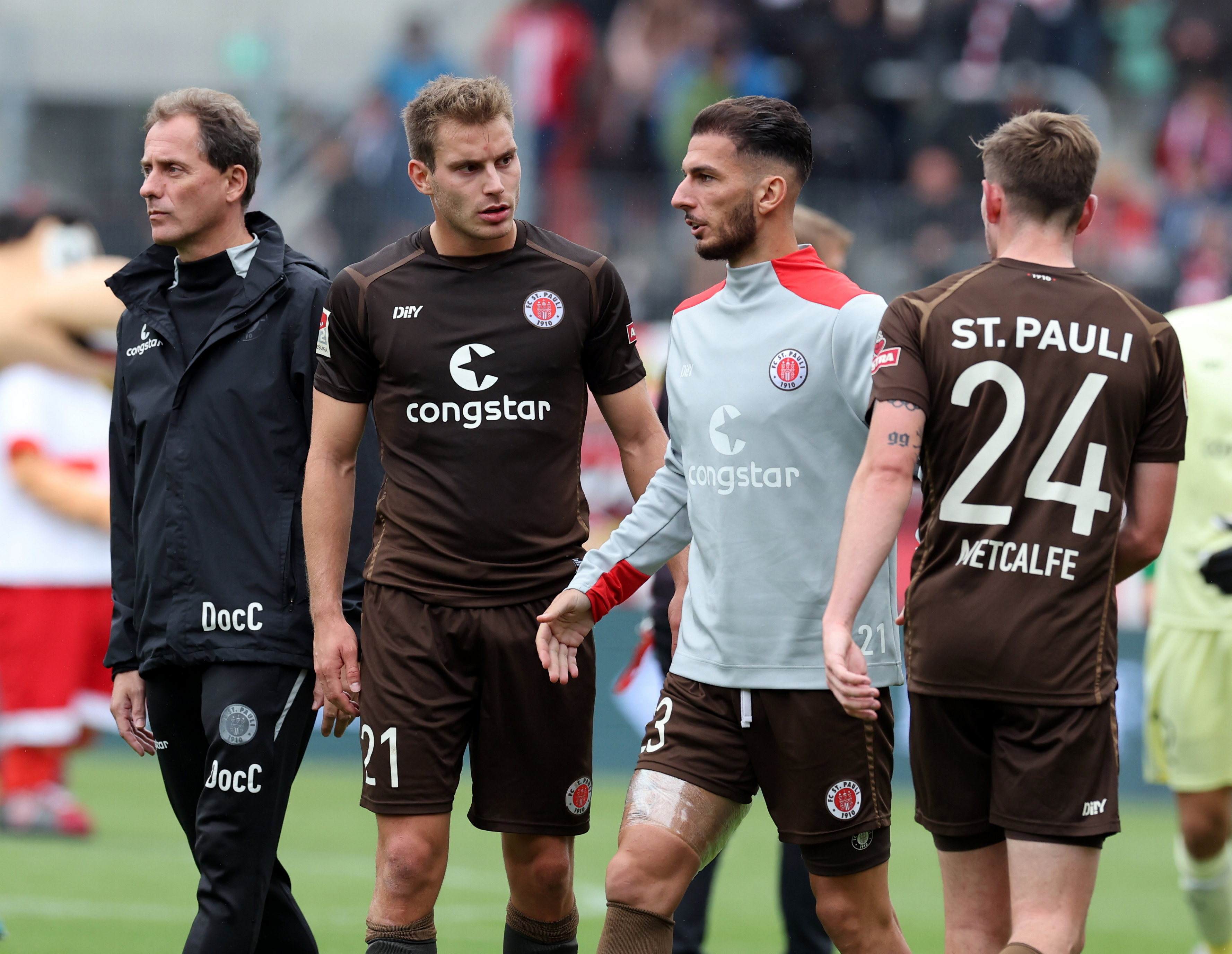 Lars Ritzka came on for the injured Leart Paqarada at Regensburg.