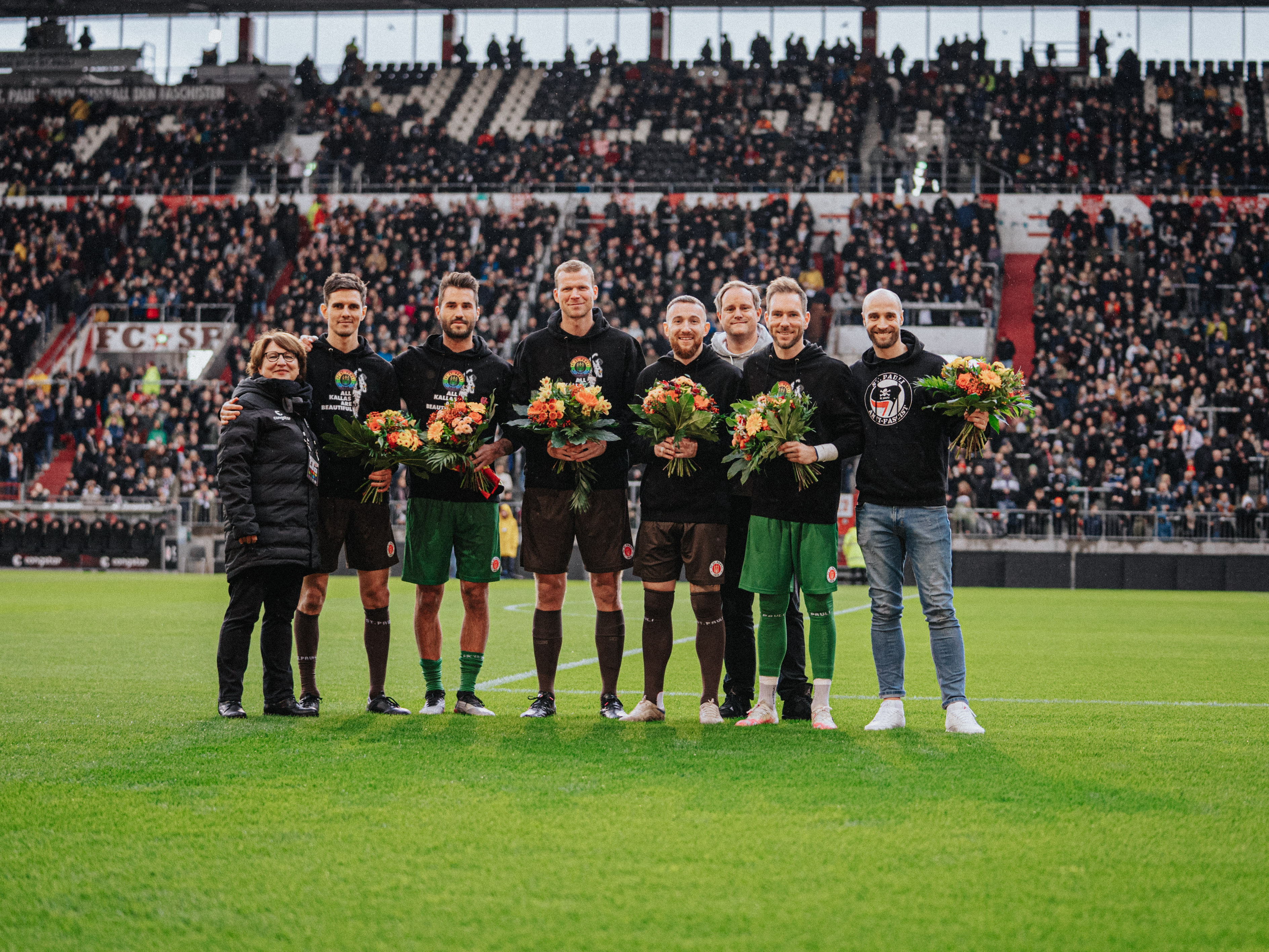 Christiane Hollander (Vizepräsidentin), Johannes Flum, Korbinian Müller, Henk Veerman, Marvin Knoll, Oke Göttlich (Präsident), Robin Himmelmann und Tore Reginiussen (v.l.)