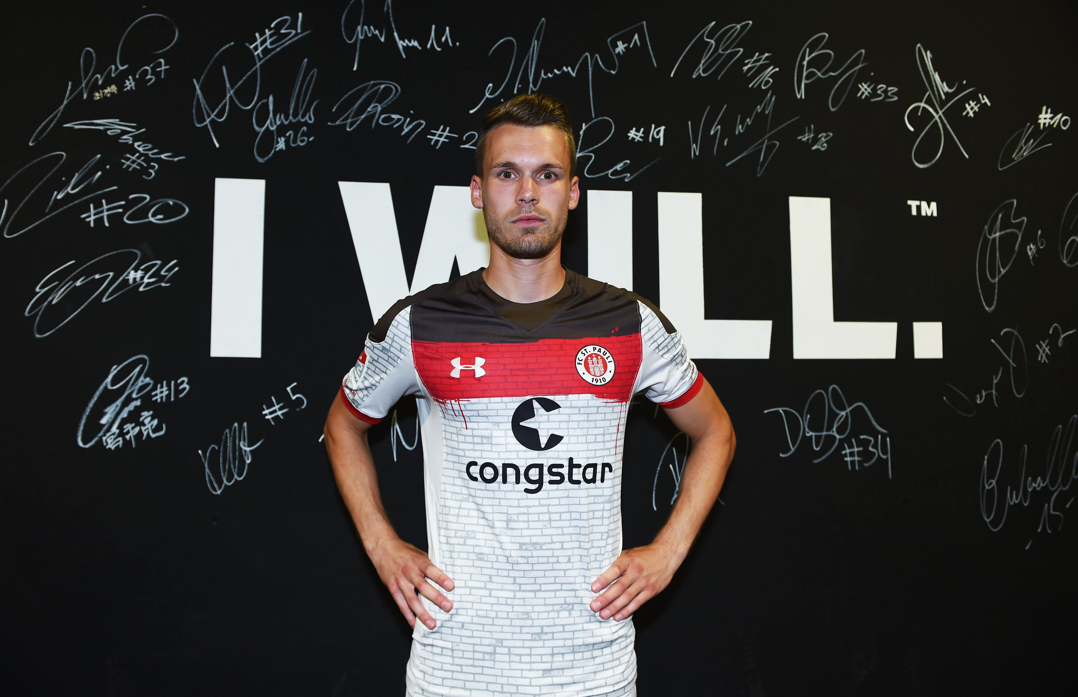 Midfielder Christopher Buchtmann in the new away shirt.